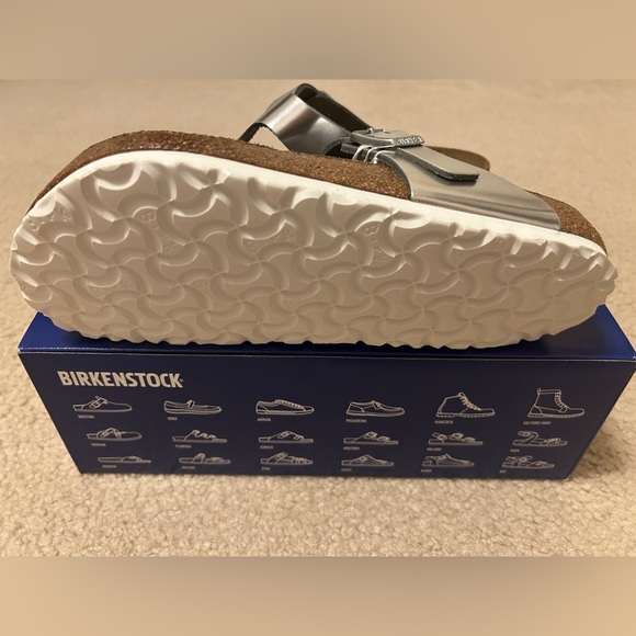 Birkenstock Gizeh Thong Sandals Leather Silver Metallic Size 39 Regular Width - Picture 4 of 9